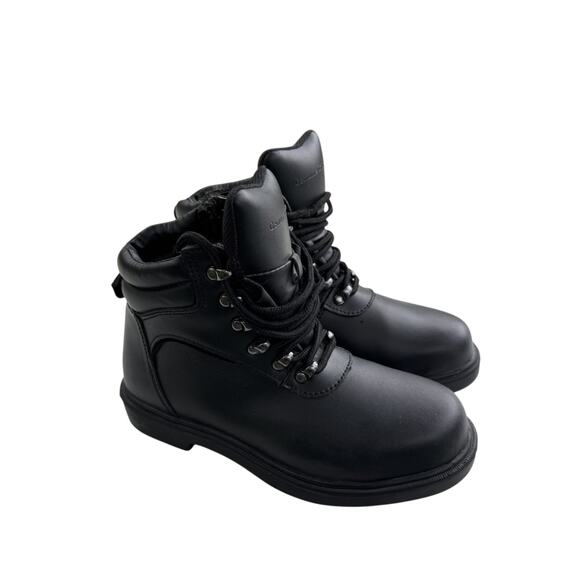 Genuine Grip Slip Oil Steel Toe Work Boot black Leather Womens 7 / Mens Sz 5.5 - Picture 1 of 7